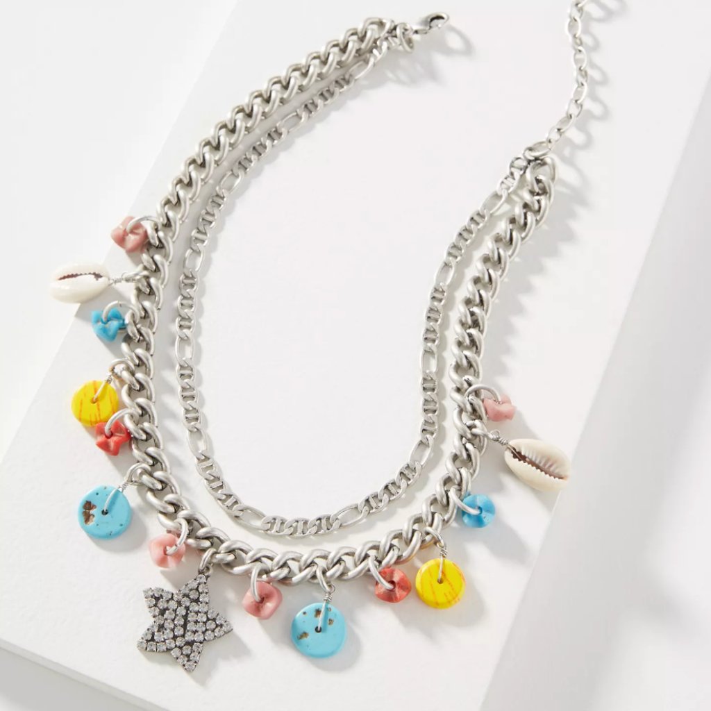 New Anthropolgie X Dannijo Hank Charm Necklace 298 Retail 128$